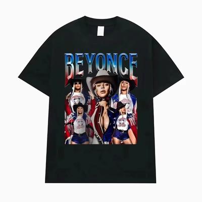 Koszulka graficzna vintage Cowboy Carter Beyonce Damska Moda Hip Hop Streetwear Koszulki Casual T-shirt