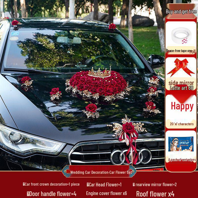Wedding Car Decoration Set: Creative Floral Arrangement for Head Car