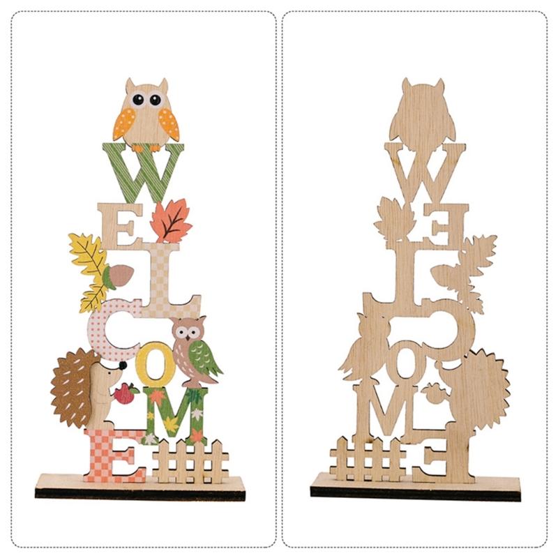 Wood Autumn Signs for Thanksgiving Mantelpiece Embellishments for Autumn Home Garden Decors