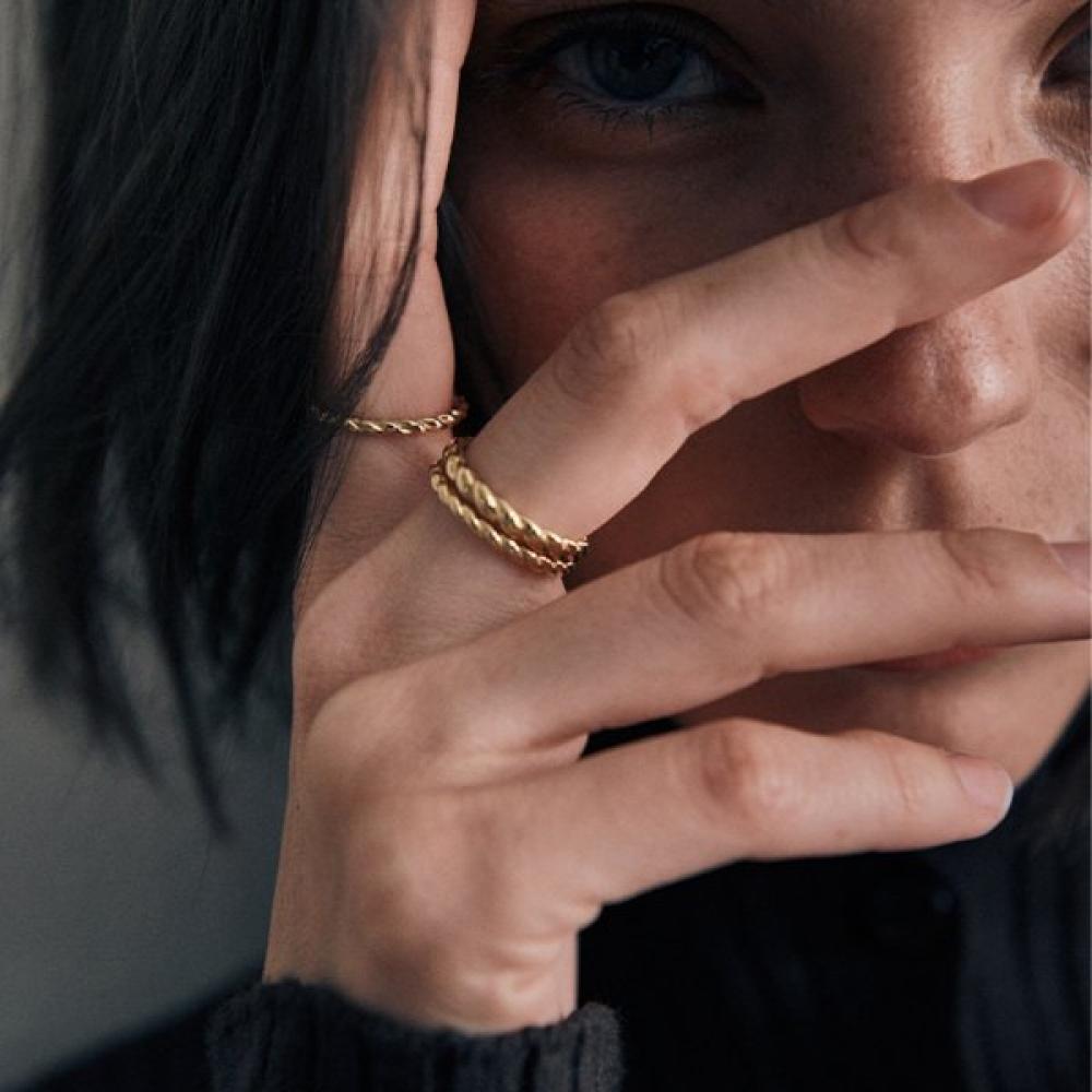 Cinq.Silver.212 925 Silver Bout Ring  Gold 