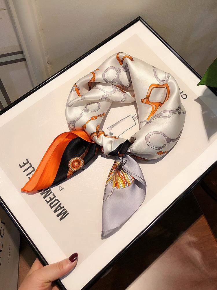 53*53cm Moteskjerf dame simulert silke firkantskjerf pannebånd