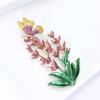 Schöne großzügige Legierung Emaille Lavendel Schmetterling Brosche für Damen Dame 2-farbige Emaille Blumen und Insekt Party Büro Brosche