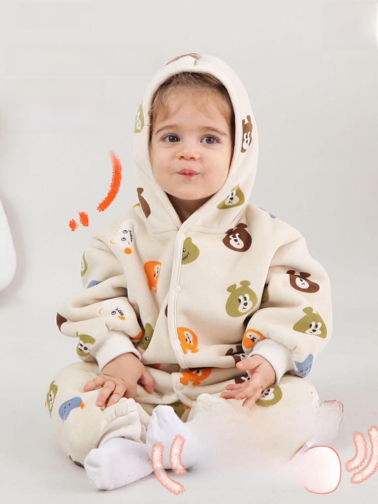 New Spring/Autumn Baby Jumpsuits: 3D Hooded Rompers for Boys & Girls, Perfect for Outings and Crawling.