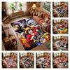 One Piece Straw Hat Crew Anime Area Rug, Non-Slip Floor Mat for Living Room Bedroom, Luffy Zoro Print Carpet for Gamer Room Decor