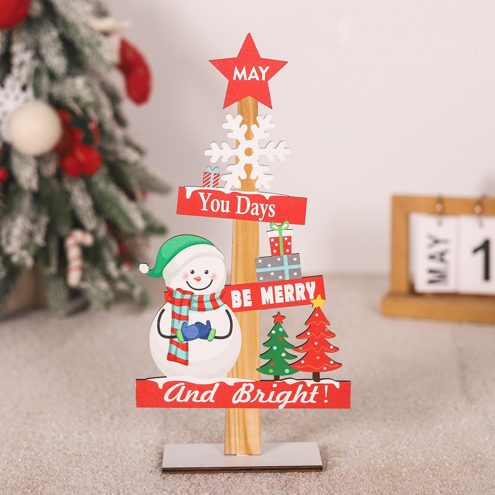 

Christmas Home Decoration, Colorful Wooden Christmas Table Setting, Cartoon Wooden Ornaments One Size