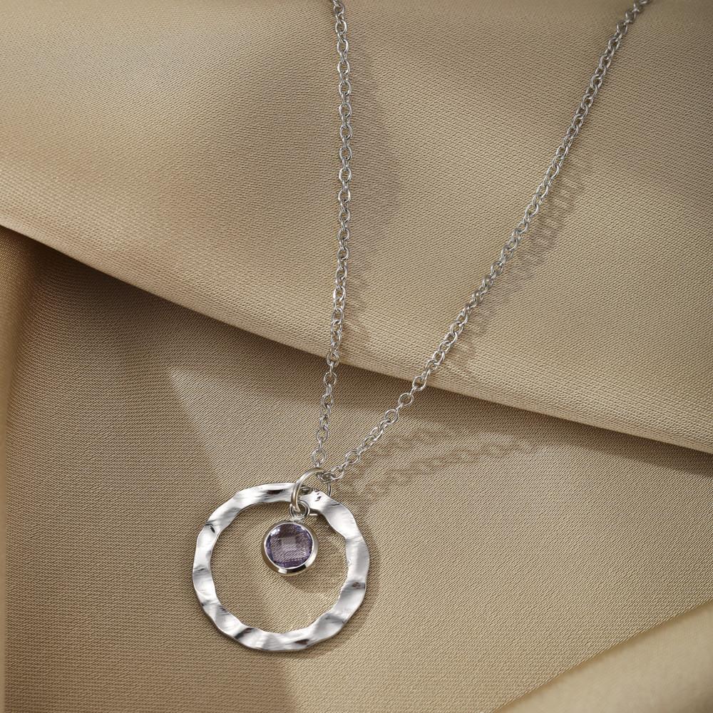 

Contemporary Gold Rose And Pink Glass Jewelry Necklace With Minimalist Shape Geometric Silver Light Purple