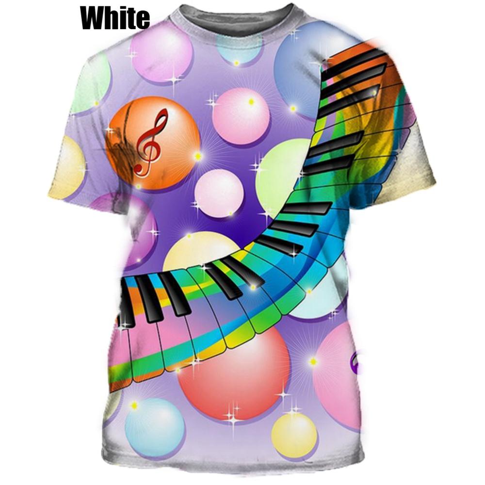 Men Women New Fashion Newest 3D Printing T Shirt Music Note Fashion Short-sleeved T-shirt 3D Men Women Tops Pullover Tee XXS-6XL