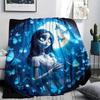 1PC Corpse Bride Print Flannel Blanket, High Quality All Seasons, Home Decor, Warmth and Comfort, Perfect for Christmas Gifts