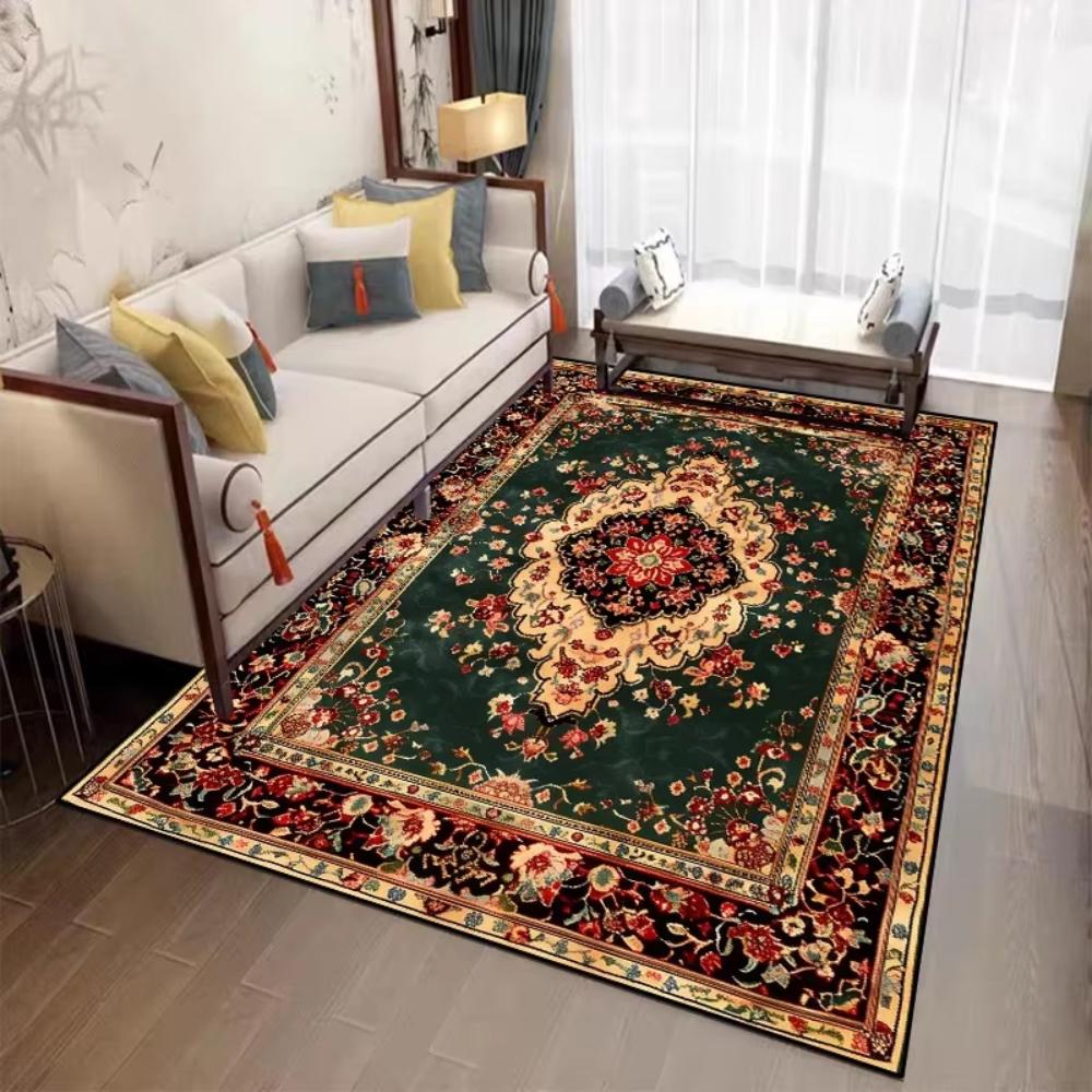 Persian Turkish Printed Carpet for Living Room Decor Sofa Area Floor Mat Bedside Area Rug Balcony Kitchen Table Mat Welcome Rug