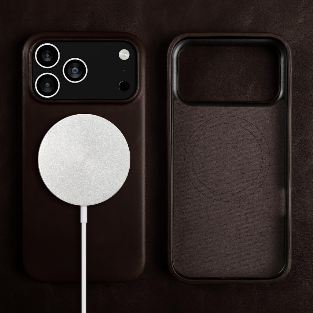 Vintage Oil Wax Full Covered Genuine Leather Case for Iphone 17 Pro Max 16 15 14 13 12 11 for Magsafe Magnetic Phone Cover Cases