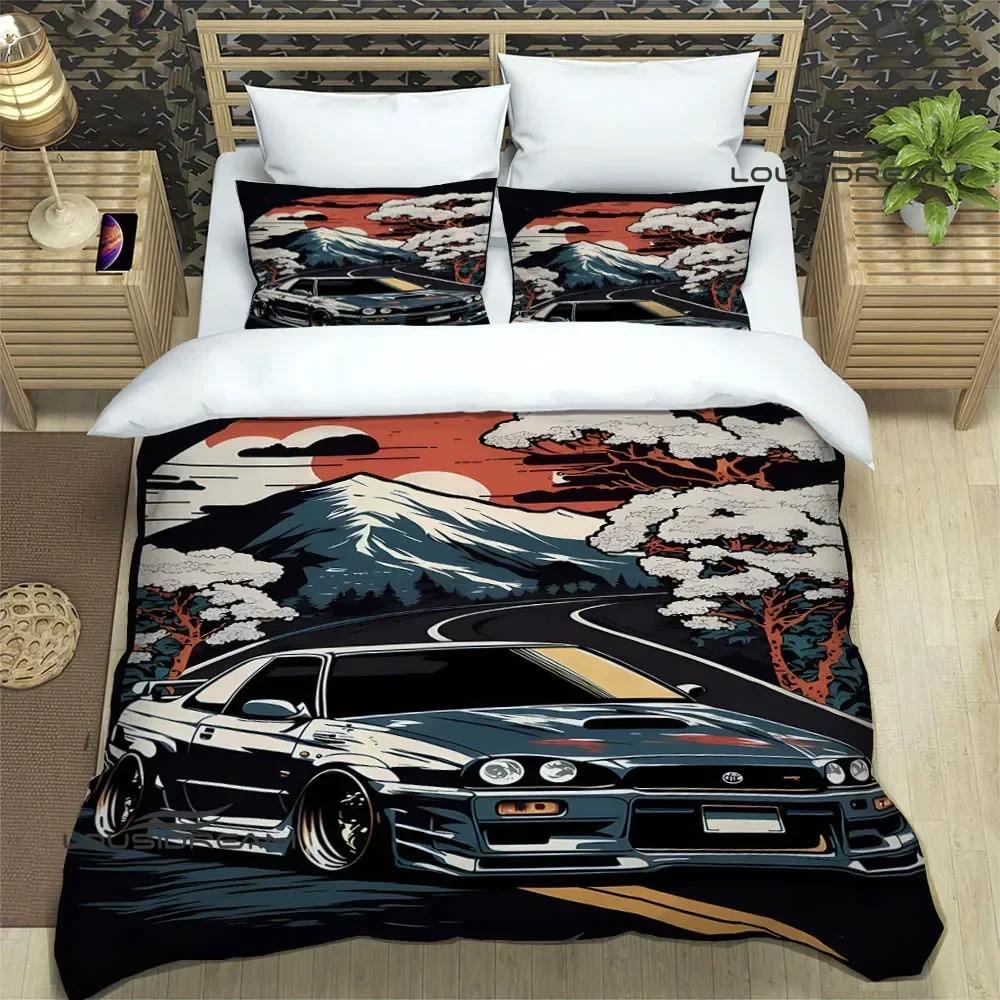 Set Biancheria da Letto Stampata Retrò GTR Racing Set di Biancheria da Letto Raffinato Copripiumino Set Piumone Set Biancheria da Letto Lusso Regalo di Compleanno