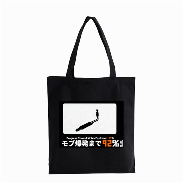 Mob Psycho 100 anime shopper bag Reusable Student Bookbag Fashion canvas bag Large Capacity Handbags Shigeo Kageyama Bags