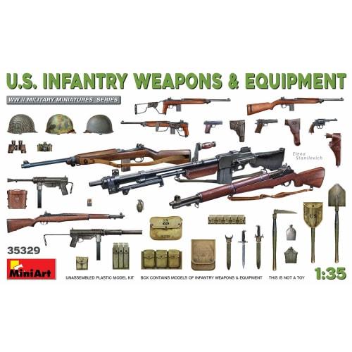 Miniart 1/35 US Infantry Weapons & Equipment Set Plastic Model MA35329