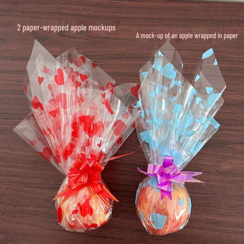 High-End Christmas Eve Floral Wrapping Paper Set with Cellophane and Butterfly Pull Flowers