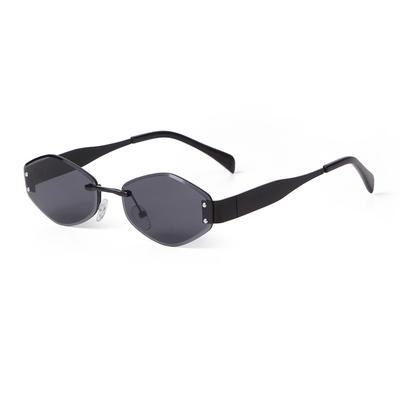 STORY Luxury Small Square Rimless Sunglasses Women Men Designer Retro Rivet Metal Frameless Sun Glasses S98265A