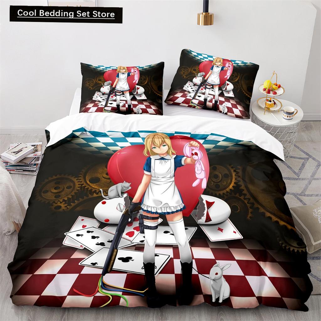3D-tryckt Anime Gacha Life Påslakanset med örngott Polyester Tonåringar Barn Sängklädesset Full Queen King Size Sänglinne