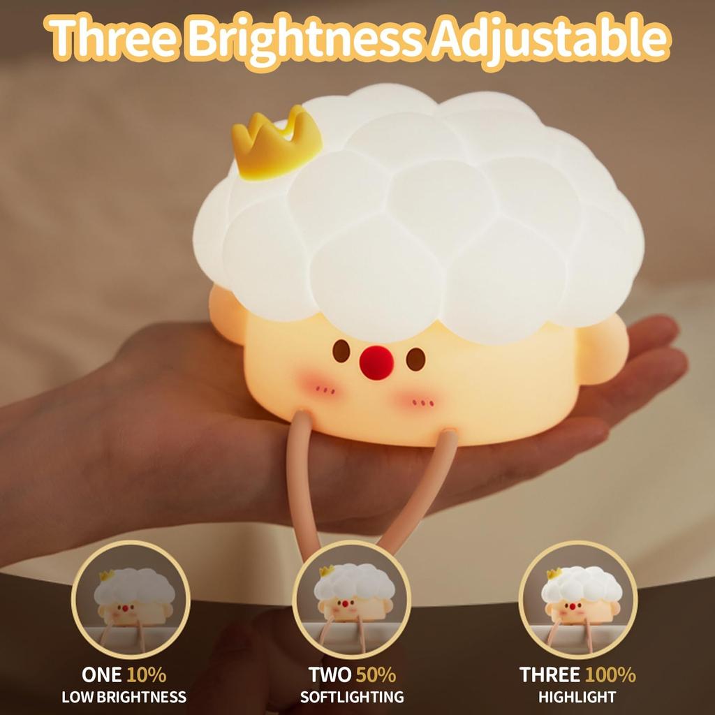 Night Light For Kids Cute Silicone Light Lamp With 7 Colors 3 Dimmable, Night Lamp Nightlight For Room Decor, Portable Cute Lamp For Baby