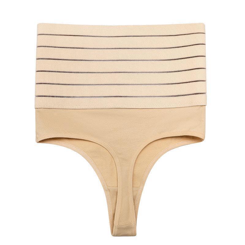 Plus Size European & American High-Waist Tummy Control Thong - High-Elastic Body Shaping, Hip Lifting Underwear for Women.
