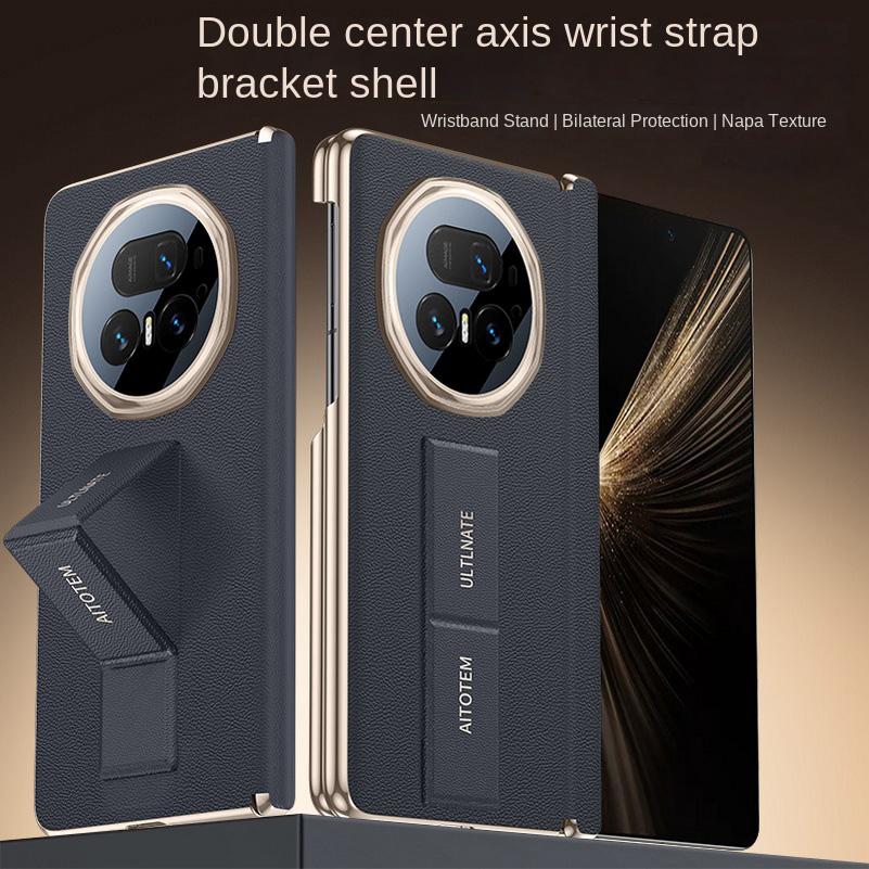 Napapi Double-Sided Protective Wrist Strap Case For Honor Magic V5 magic V3 V2 Electroplated Frame Slim Protect Cover