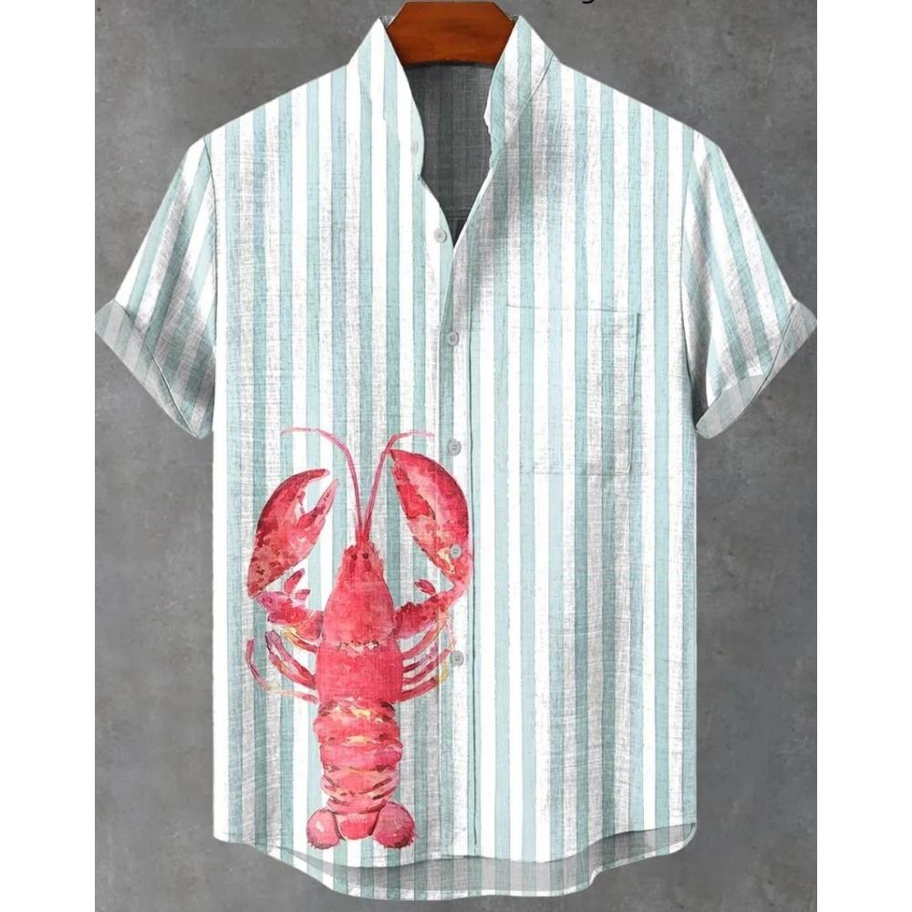 New Men's Printed Hawaiian Shirt Casual Short Sleeve Top Loose Clothing Fashion Vintage Summer Shirt