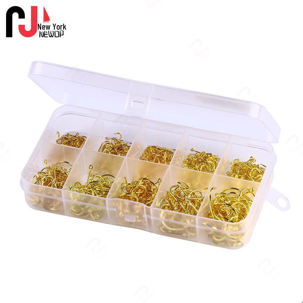 100-500pcs Lure Hook Set with Ise Ni Barb Single Hooks and Tubes In Box