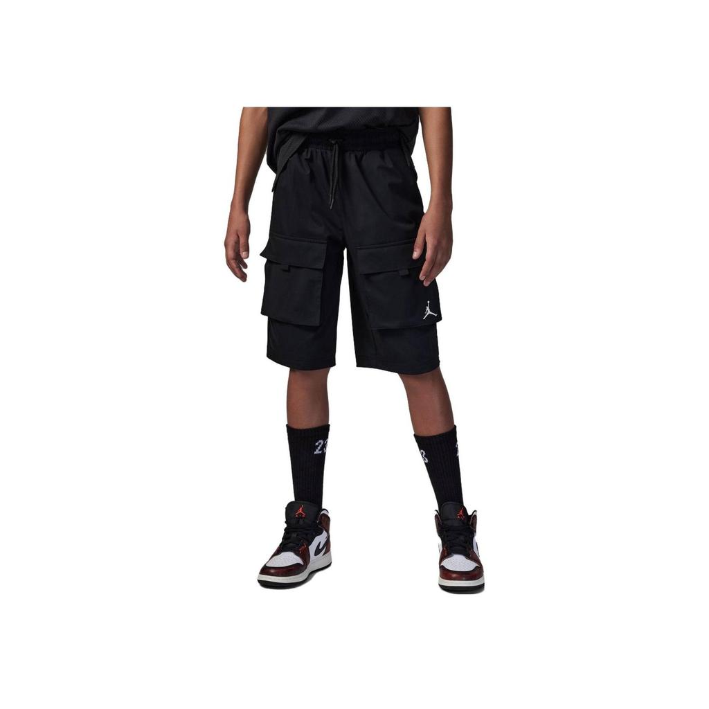Jordan Kids Solid Color Pocket Cargo Functional Casual Shorts Kids Shorts Black FQ0659-010