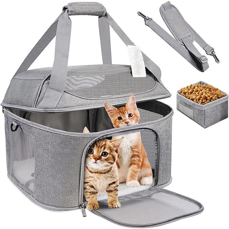 Large Breathable Foldable Cat Backpack Carrier for Outings: Detachable, Portable, and Spacious Pet Bag
