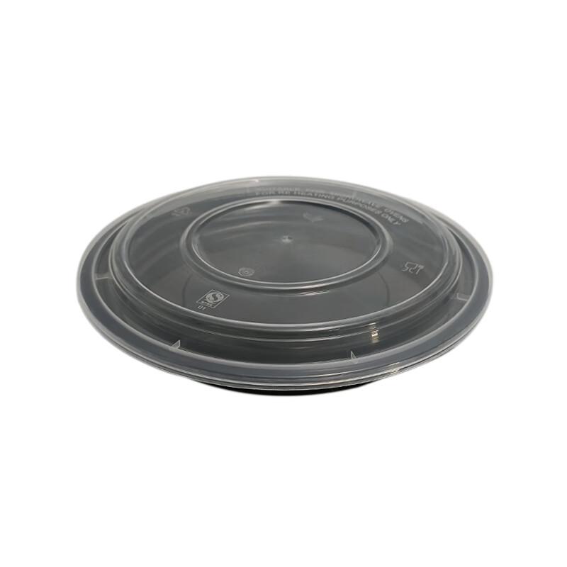 Jinmei Box King 1300ml Disposable Round Meal Containers, Black (90 Sets)