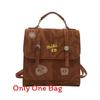 Letter Embroidery Handbag Female Vintage Tote Bag With Magnetic Closure For Daily Use