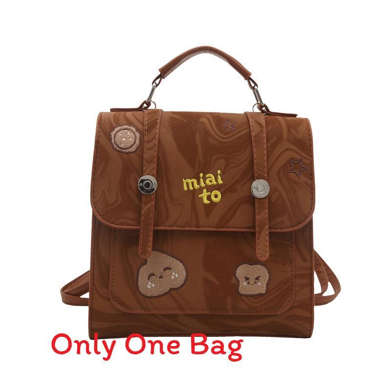 Letter Embroidery Handbag Female Vintage Tote Bag With Magnetic Closure For Daily Use