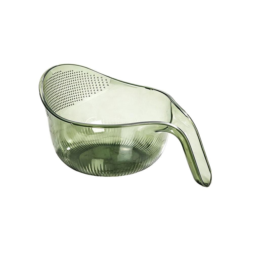 Thick Transparent PET Drain Rice Bowl Sturdy Vertical Grain Drain Basket Multifunctional Fruit Vegetable Washing Sieve Colander