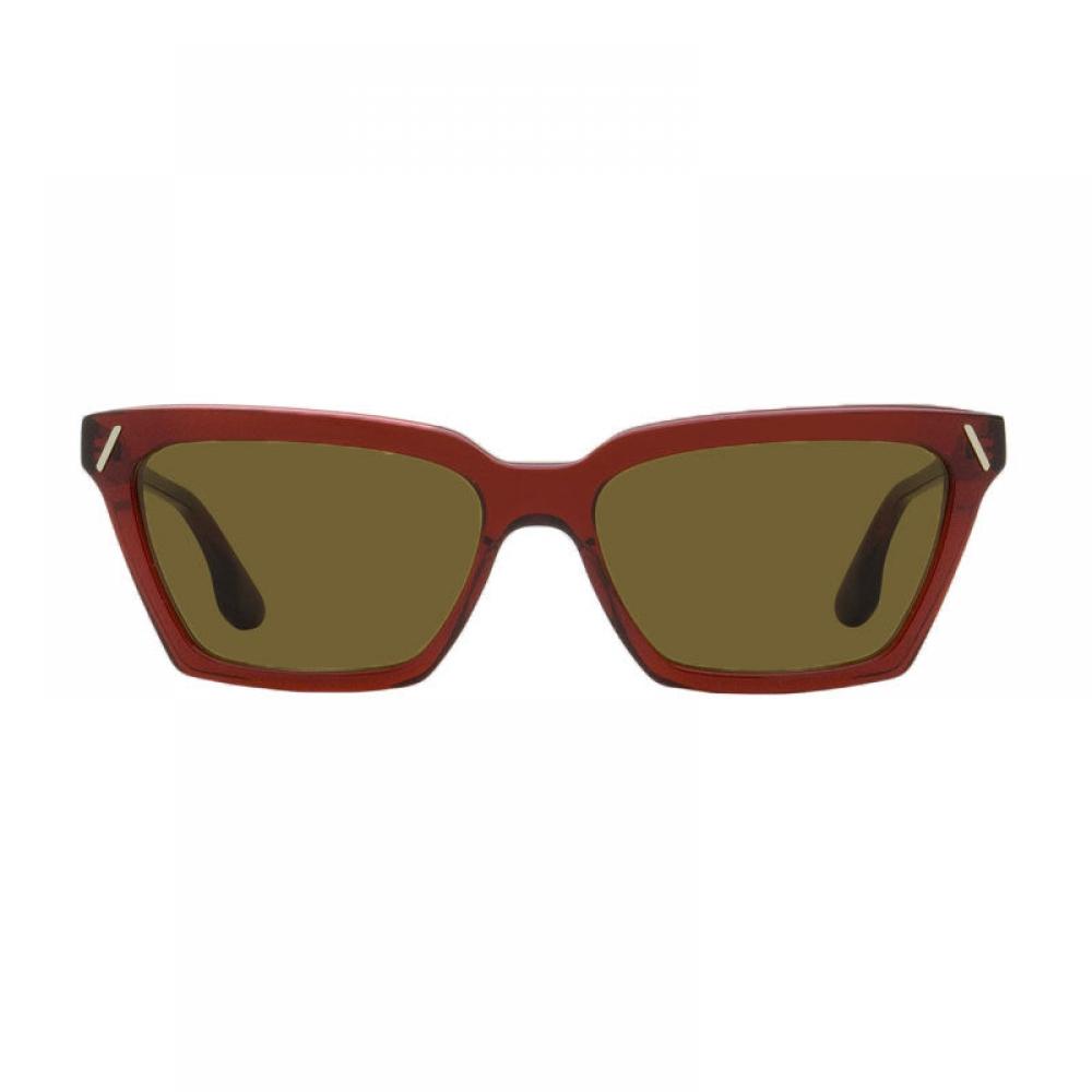 Victoria Beckham Sonnenbrille Cat Eye Vollrand Roter Rahmen Und Braune Linse Rot