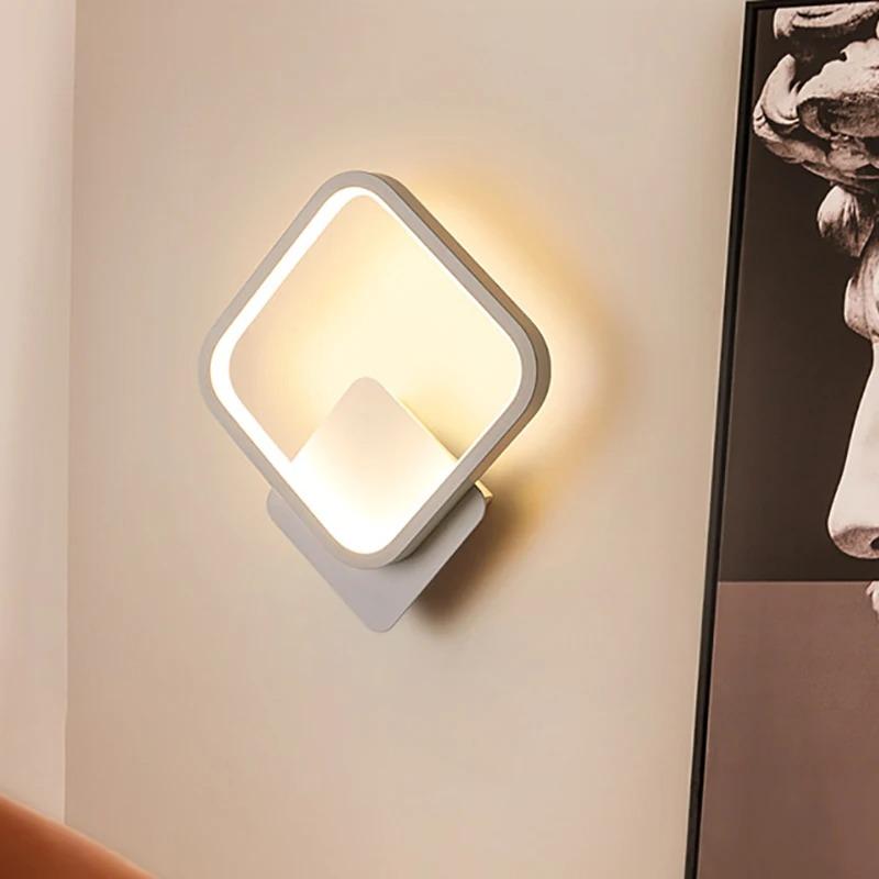 Modern LED Wall Lamp Round Light Aluminium Home Decor Bedroom Bedside Living Room Hallway Corridor Foyer Indoor Lighting Fixture