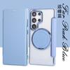 Rotating Stand Magnetic Phone Case for Samsung S26 S25 S24 S23 Ultra S22 Plus Leather Slot Card Wallet Magsafe Transparent Cover