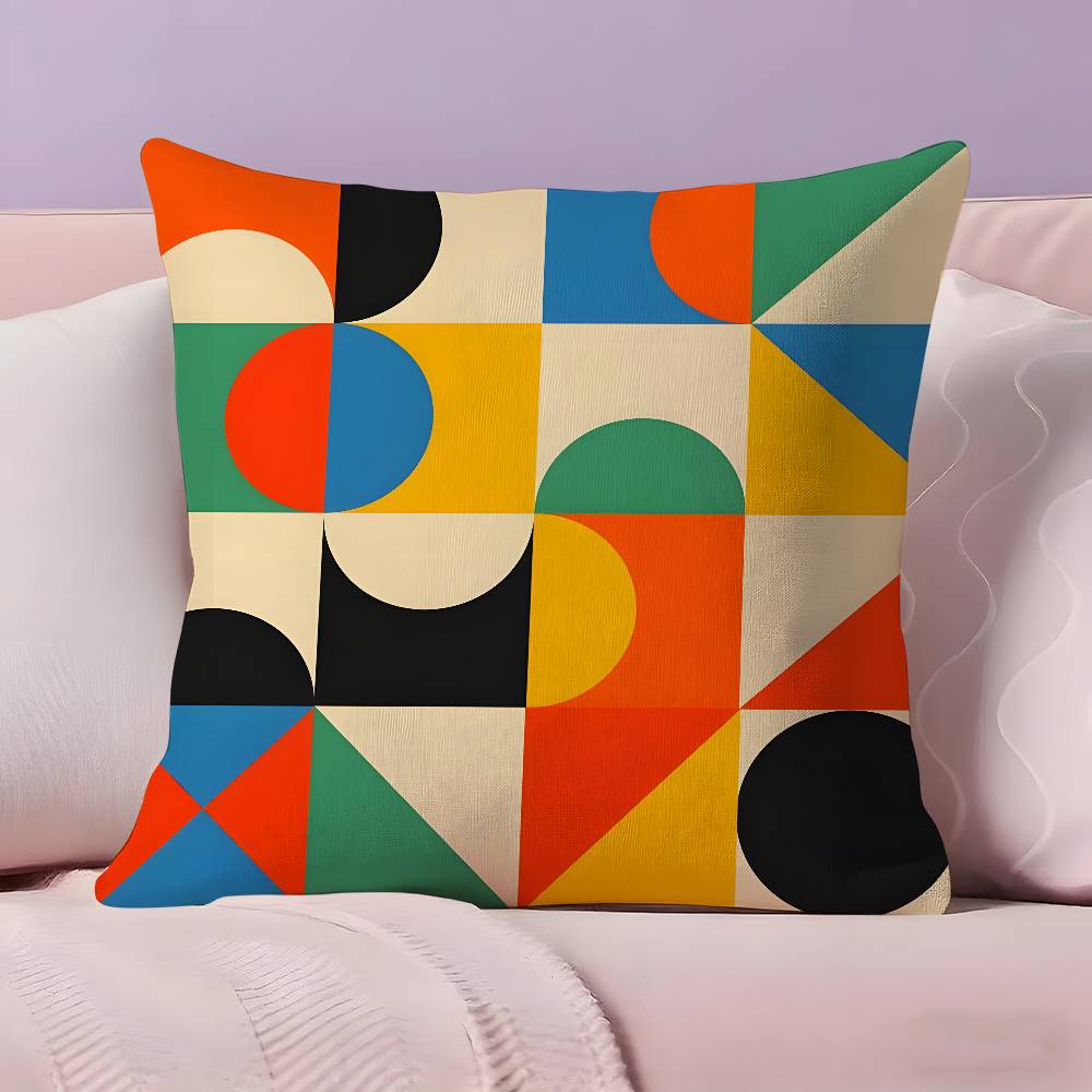 Abstract Painting PPiet Mondrian Art Pillow Case Ultra Soft Skin Friendly Fabric Cloud Like Comfort Concealed Zipper