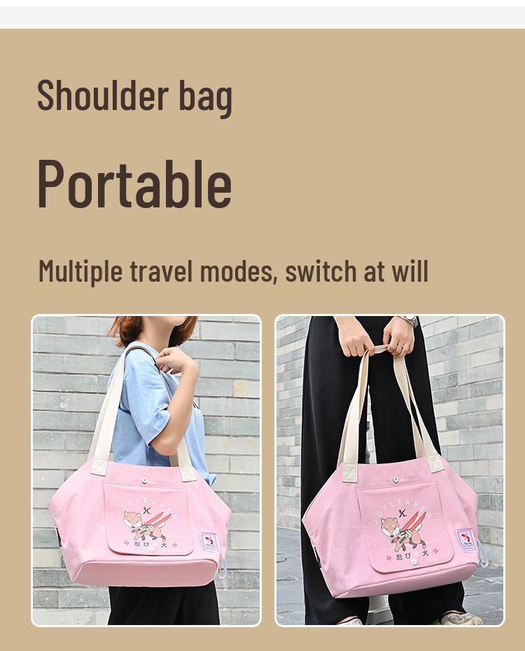 One-Shoulder Lightweight Canvas Crossbody Bag for Small Dog Outings