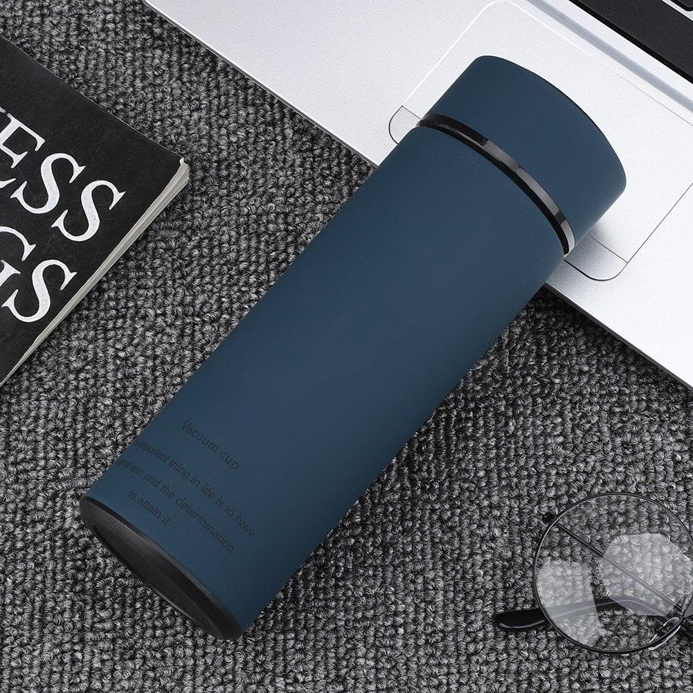 Stainless Steel Water Cups Tea Mugs Vacuum Bottle (Dark Blue 500ML)