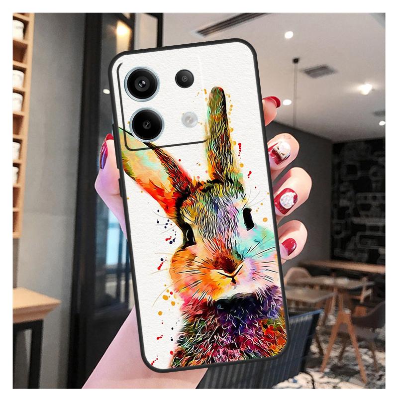 Cute Bunny Rabbit Case For Xiaomi Redmi Note 13 12 11 9 10 Pro 9S 10S 11S 12S Redmi 13 12 10C 12C 13C Coque