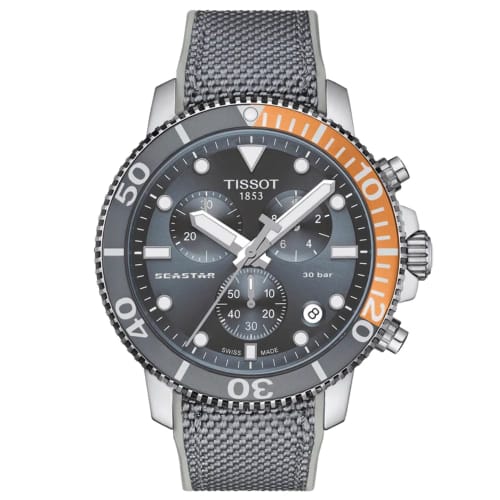 Tissot Seastar 1000 Chronograph Watch, Silver, Officially Imported, Men's, Model T1204171708101