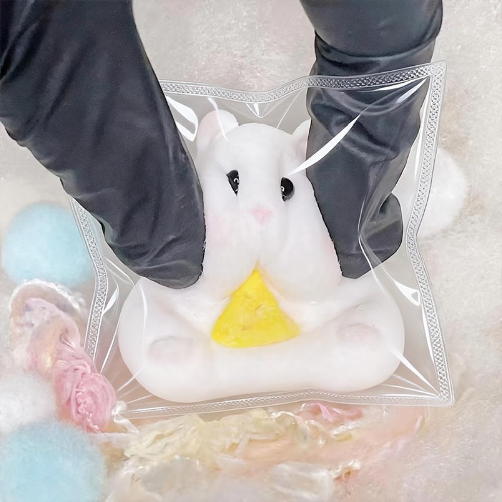 Jouet Hamster Squishy Mignon Blanc Jaune Doux Montée Lente Soulagement du Stress Jouet Sensoriel Cadeau de Noël Halloween Anniversaire Pour Bureau