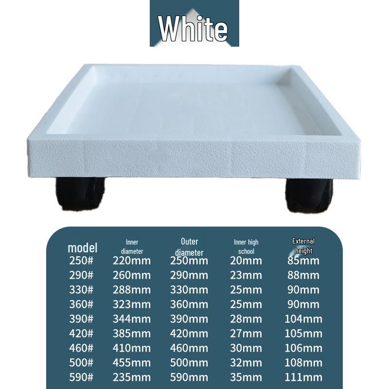 Heavy-Duty Tempered Plastic Flower Pot Base Tray with High Load Capacity 25cm Outer Diameter