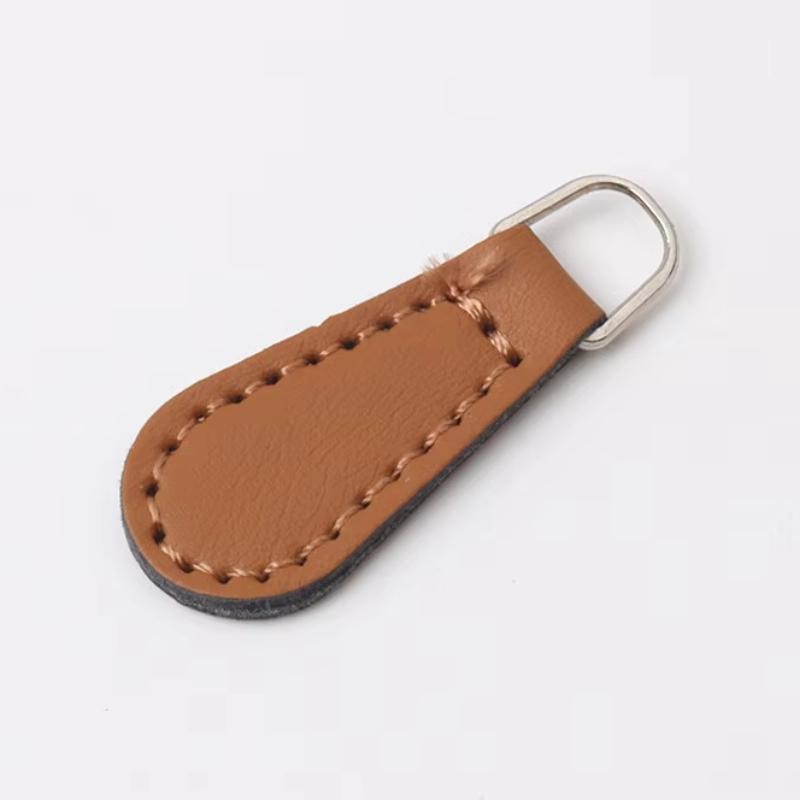 5Pcs Fashionable Zipper Pullers Solid Color PU Detachable Zipper Pullers Bag Clothing Zipper Puller