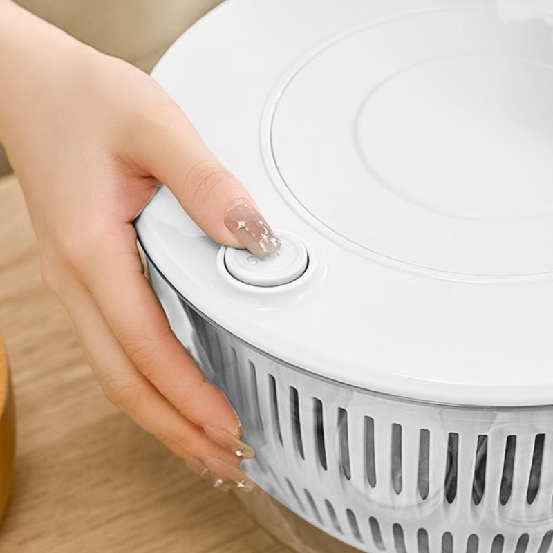 Transparent Vegetable Salad Spinner and Food Chopper with Efficient Drain Outlet for Clean Operation