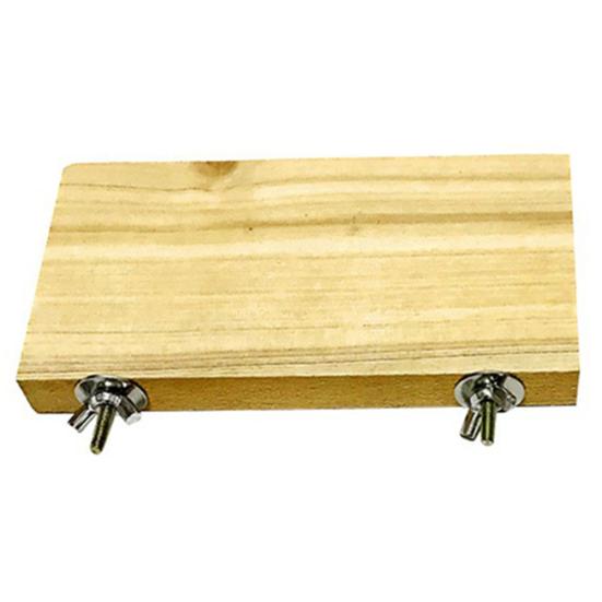 Pet Bird Parrot Wood Stand Perch Platform Hanging Cage Decor Paw Grinding Toy