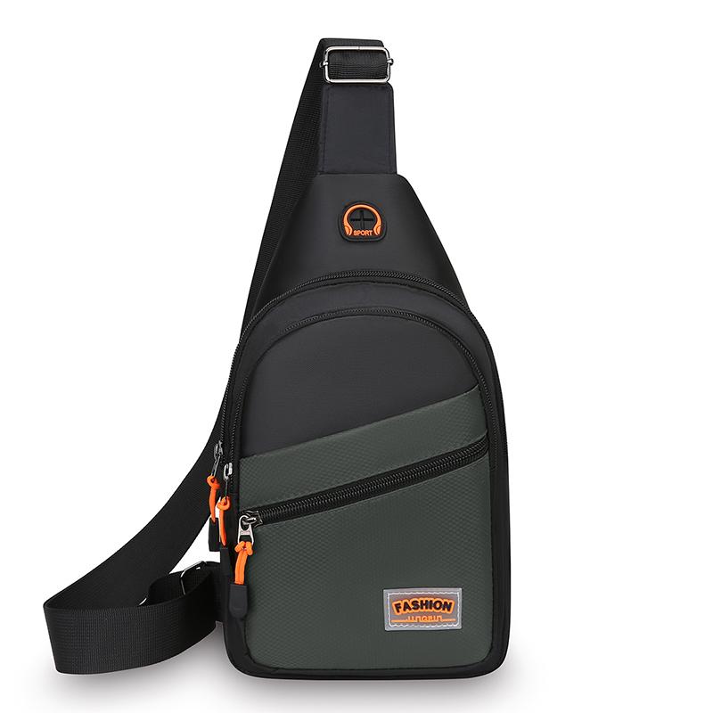 Bolsa Tiracolo de Nylon Estilosa para Homens – Peitoral Cruzada Multifuncional com Múltiplos Bolsos para Atividades ao Ar Livre