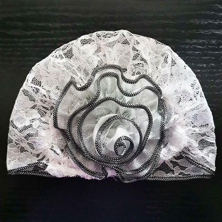 

Летняя ретро кружевная косынка с большим цветком, головной убор, чехол для шляпы, белые волосы, тонкий головной убор, женская шляпа