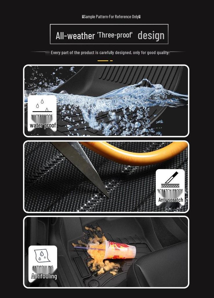Custom Floor Mats TPE All-Weather 3D Carbon Fiber Texture for 2025-2026 Chery Tiggo 4 Pro Hybrid/HEV
