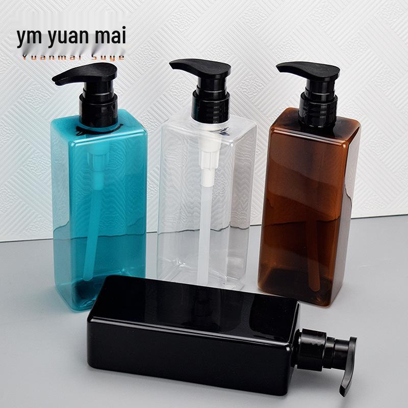 

Transparent 500ml PET Plastic Shampoo and Shower Gel Bottle with Dispenser Blue; PET