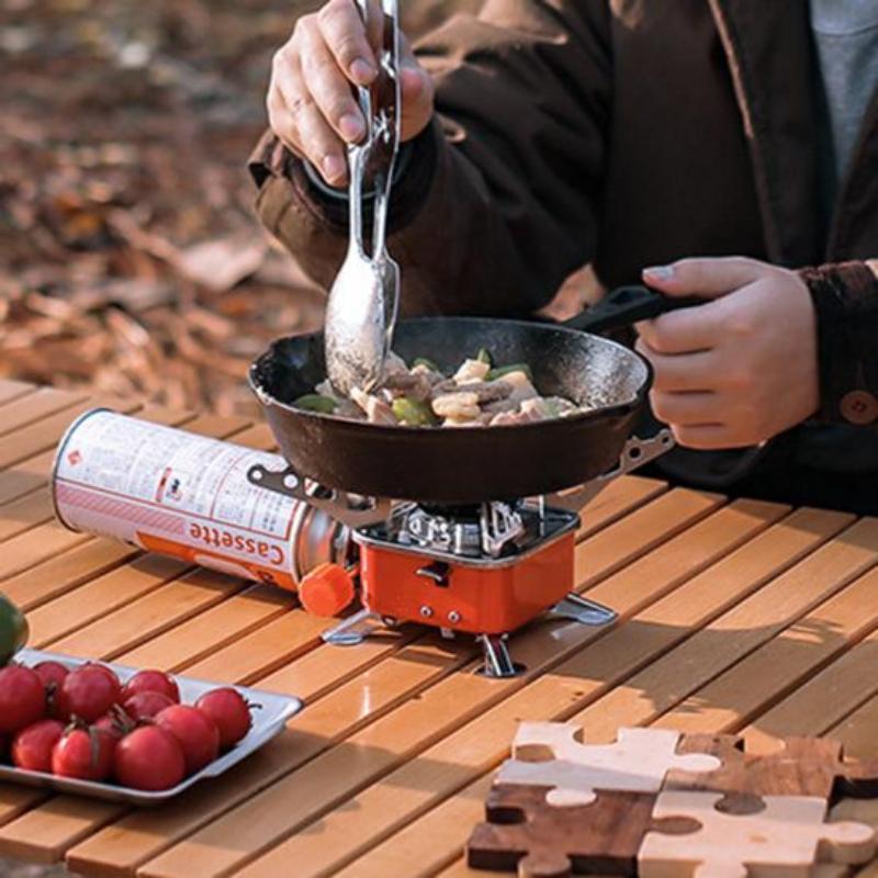 1 Set Stark kompatibler Herdbrenner Anti-Rutsch-Halterung Nicht verformbares quadratisches Gas-Camping-Werkzeug zum Kochen im Freien