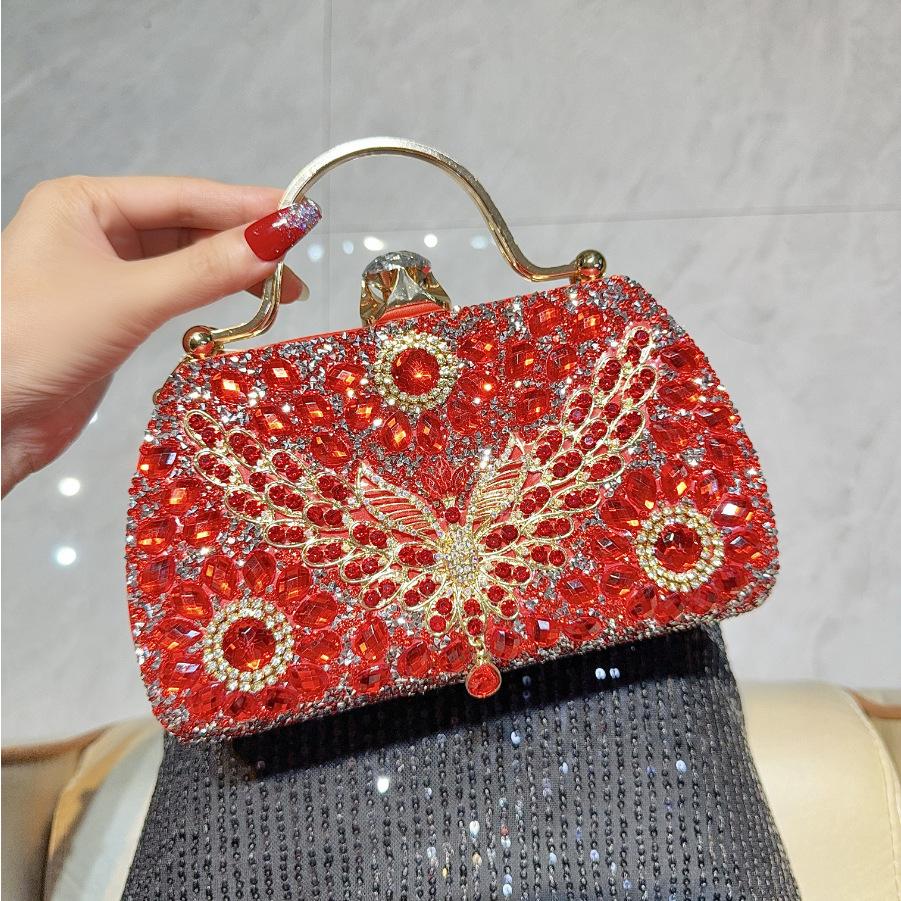 

Сумочка с кристаллами, полная бриллиантов, модная банкетная сумка, сумка для ужина, сумка через плечо на одно плечо красный